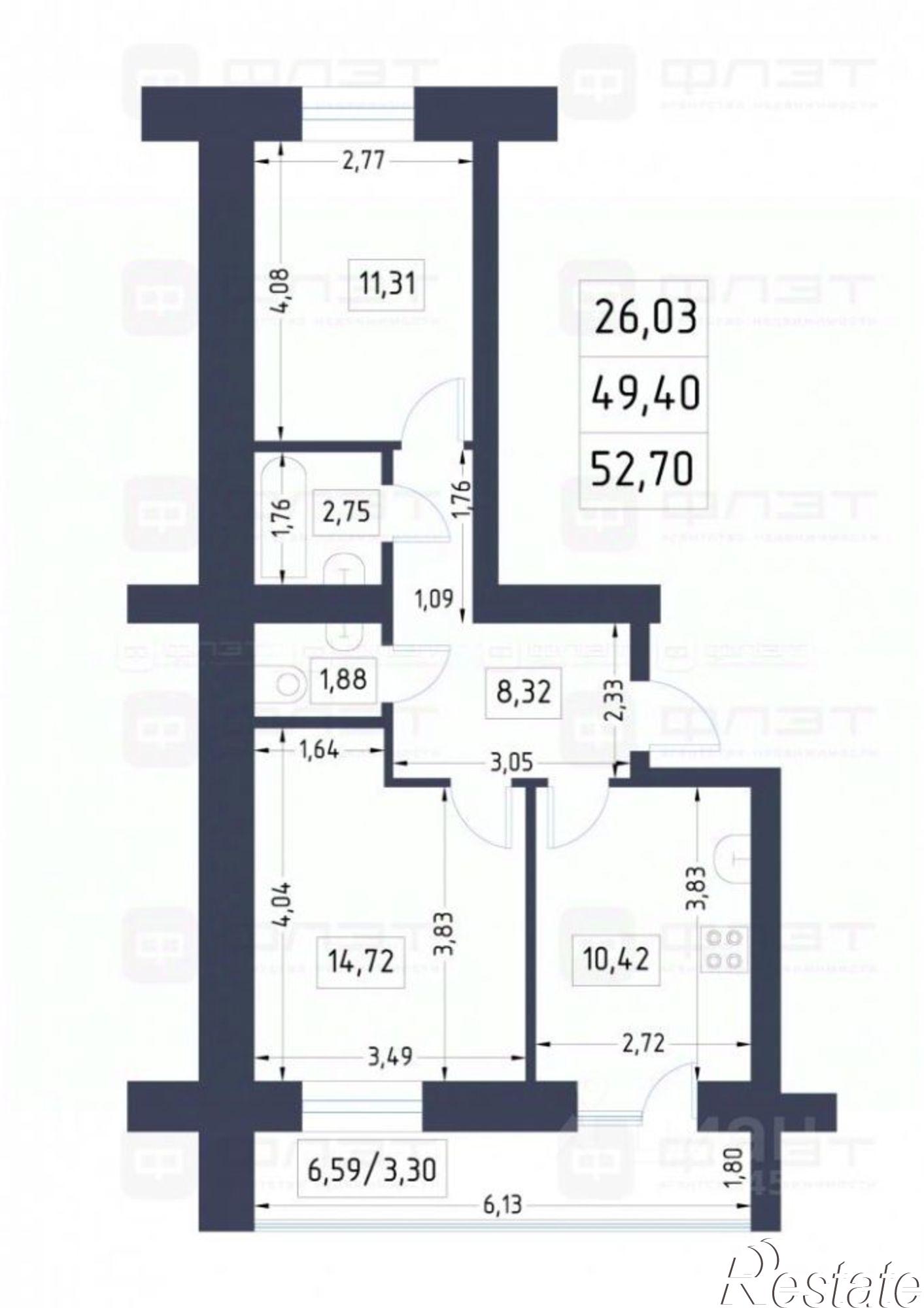 Купить квартиру за 9 500 000 рублей на улица Фикрята Табеева, 1