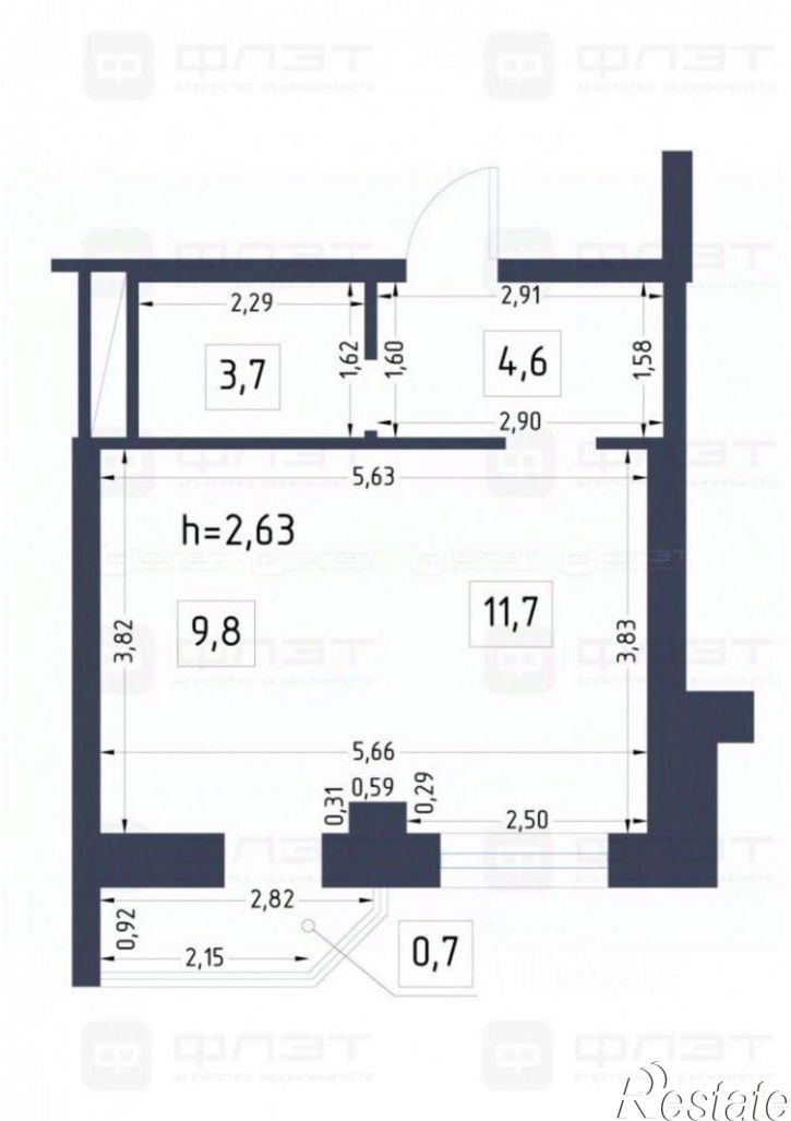 1-комн квартира улица Тулпар, 5,  д. 5