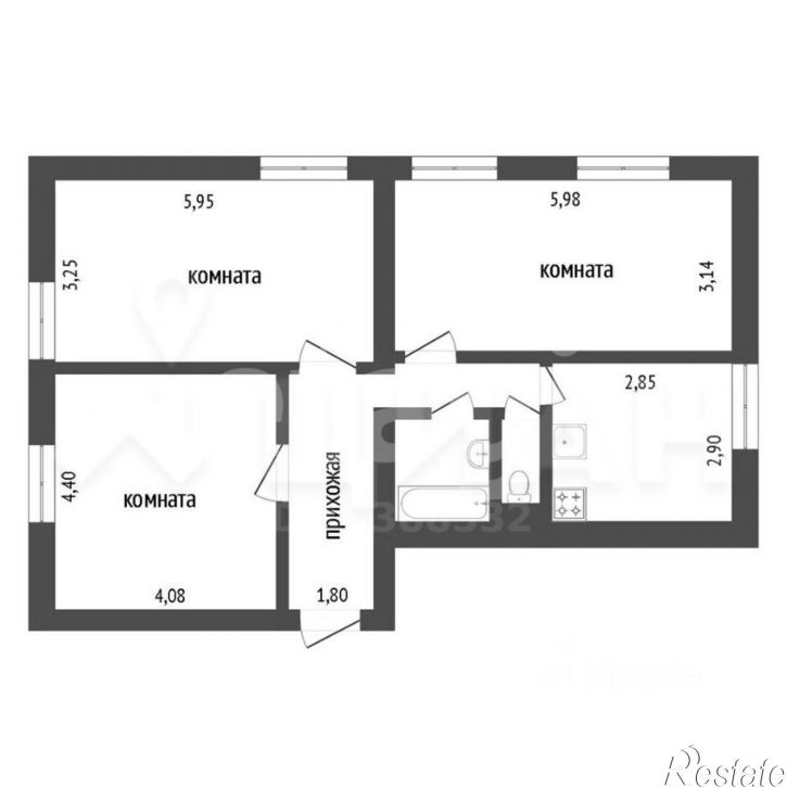 3-комн квартира Щербаковский переулок, 7,  д. 7