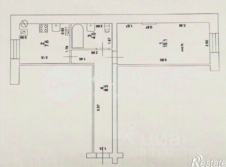 1-комн квартира улица Петра Алексеева, 7,  д. 7