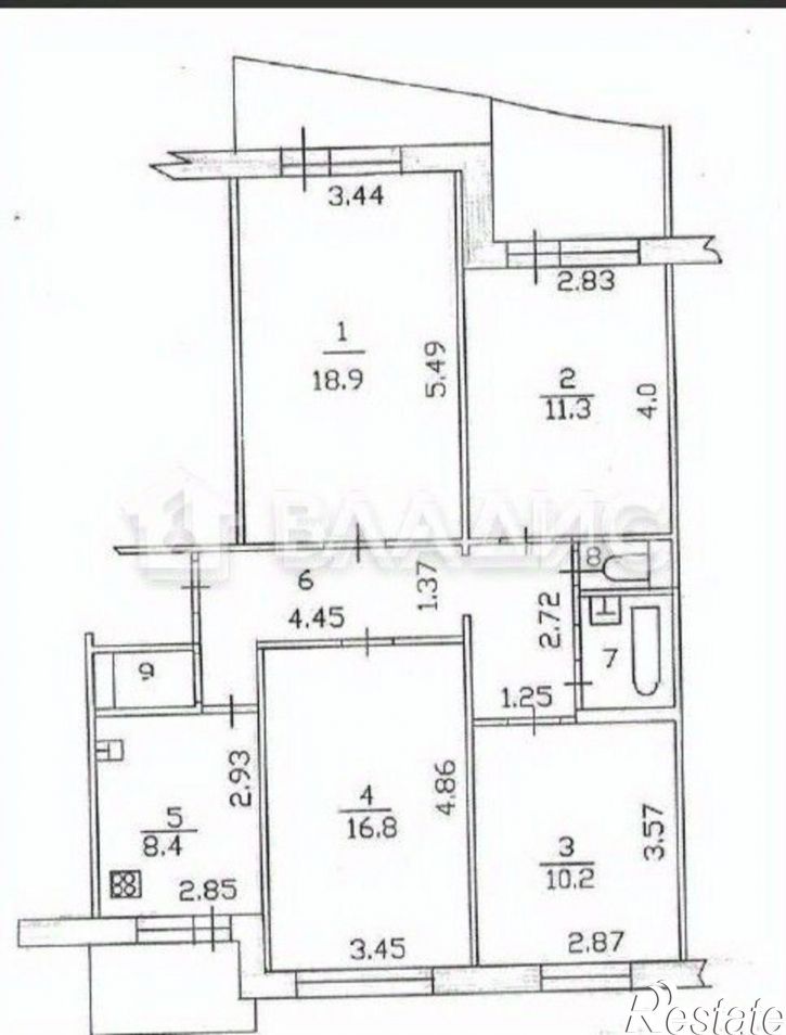 4-комн квартира улица Четаева, 24,  д. 24