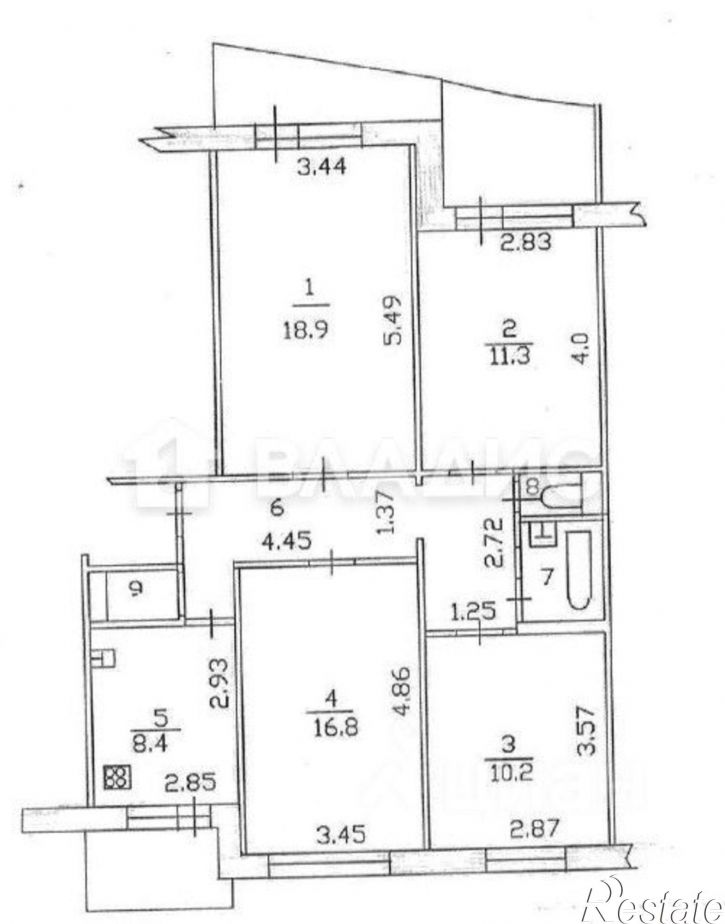 4-комн квартира улица Четаева, 24,  д. 24