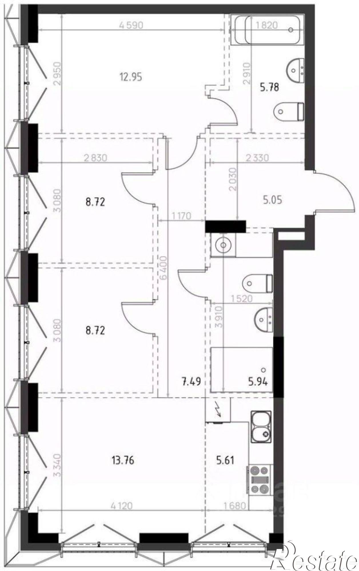 Купить квартиру за 22 440 900 рублей на улица Меховщиков, 40А