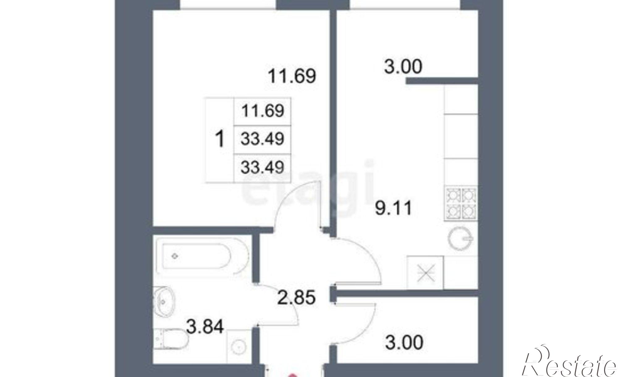 Купить квартиру за 9 843 000 рублей на ул Азата Аббасова, 16А