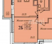 2-комн, 51кв м, этаж 3/19 ул Мансура Хасанова, 13