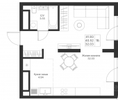 1-комн, 41 кв м, этаж 10/25 улица Петра Полушкина
