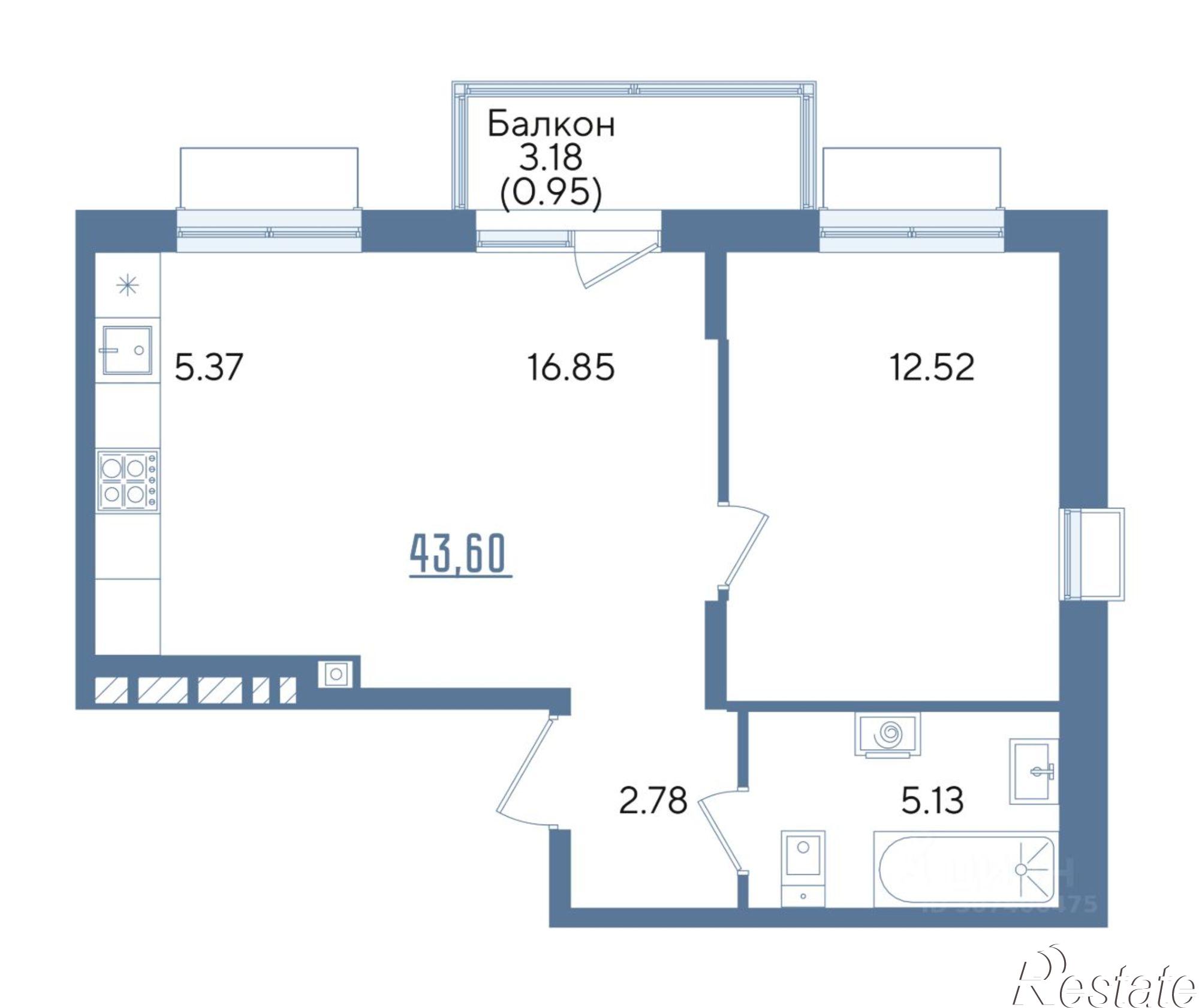 Купить квартиру за 10 345 300 рублей на ул Годовикова, 25