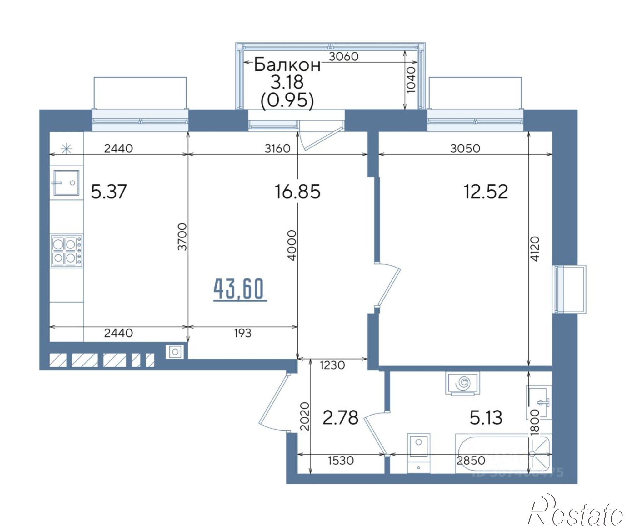 Купить квартиру за 10 345 300 рублей на ул Годовикова, 25