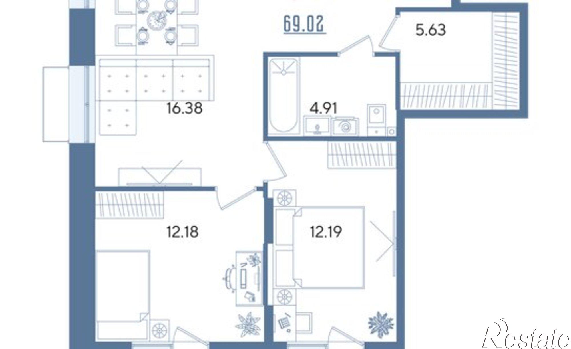 Купить квартиру за 14 133 300 рублей на ул Блочная, 3