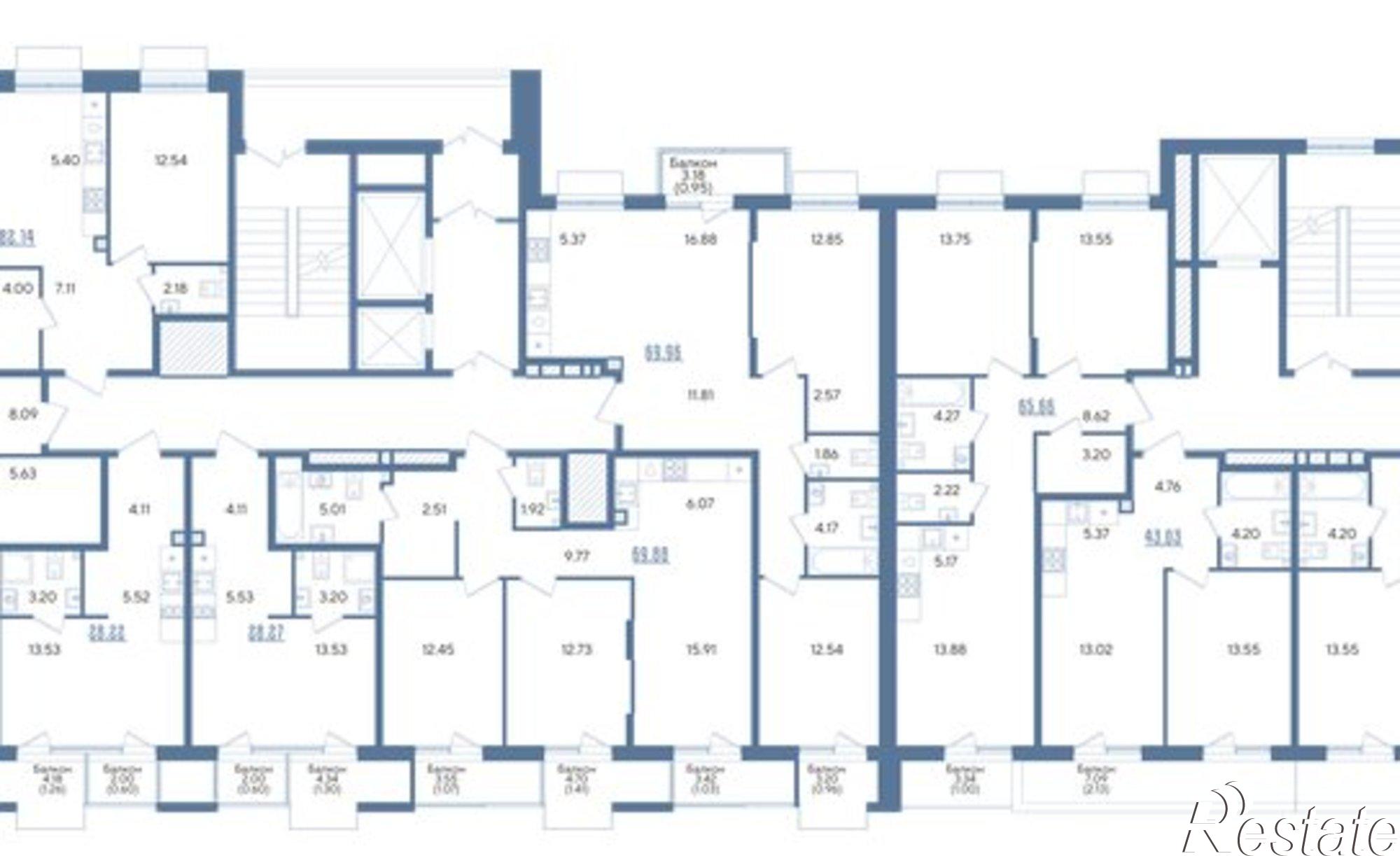 Купить квартиру за 17 282 500 рублей на ул Блочная, 3