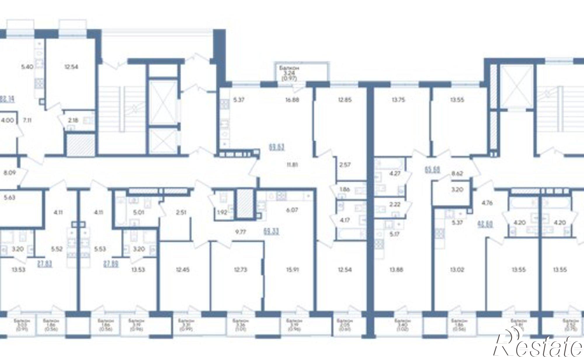 Купить квартиру за 12 321 800 рублей на ул Блочная, 3