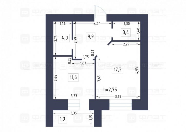 1-комн квартира ул. Ягодинская, дом 25