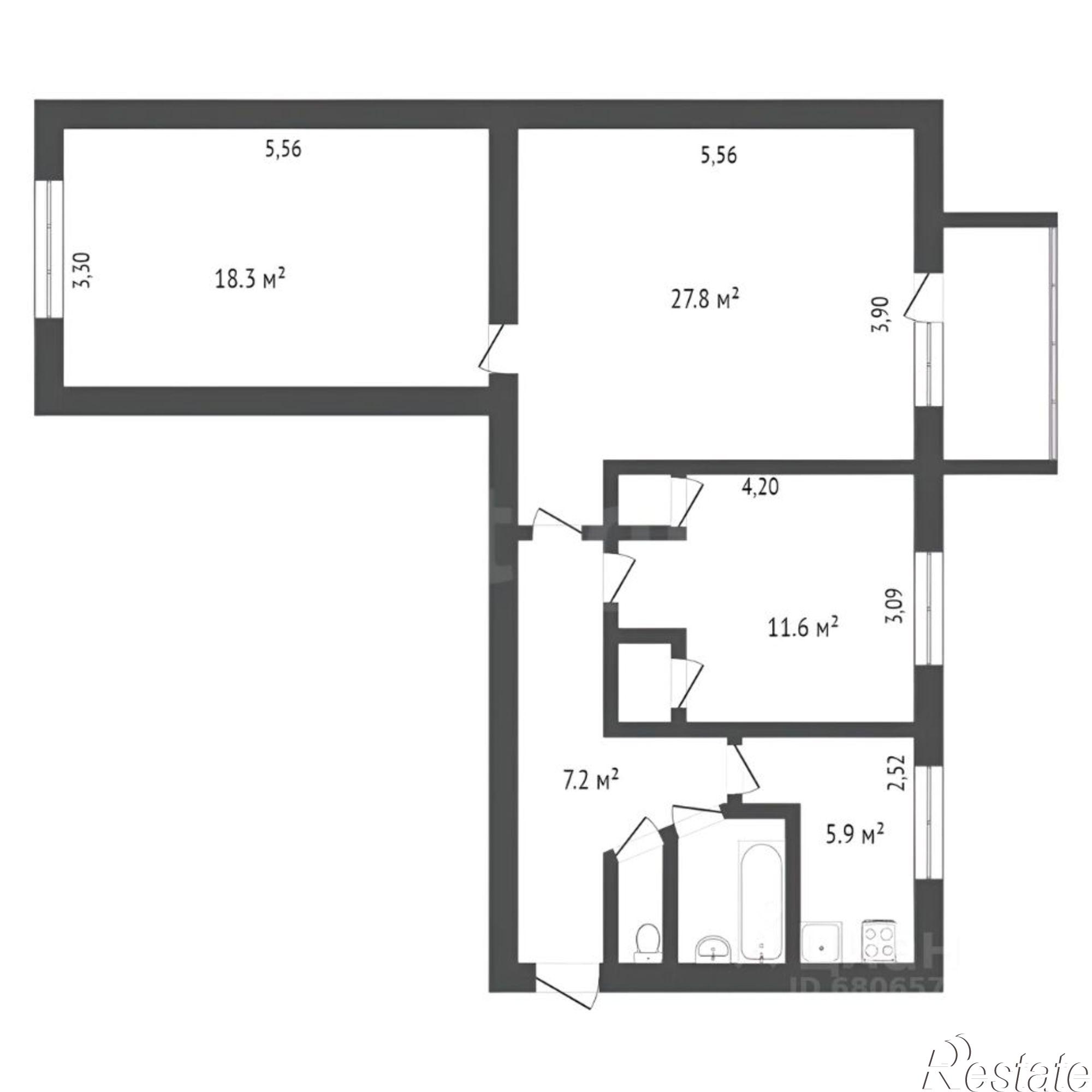 Купить квартиру за 12 200 000 рублей на ул Адоратского, 7