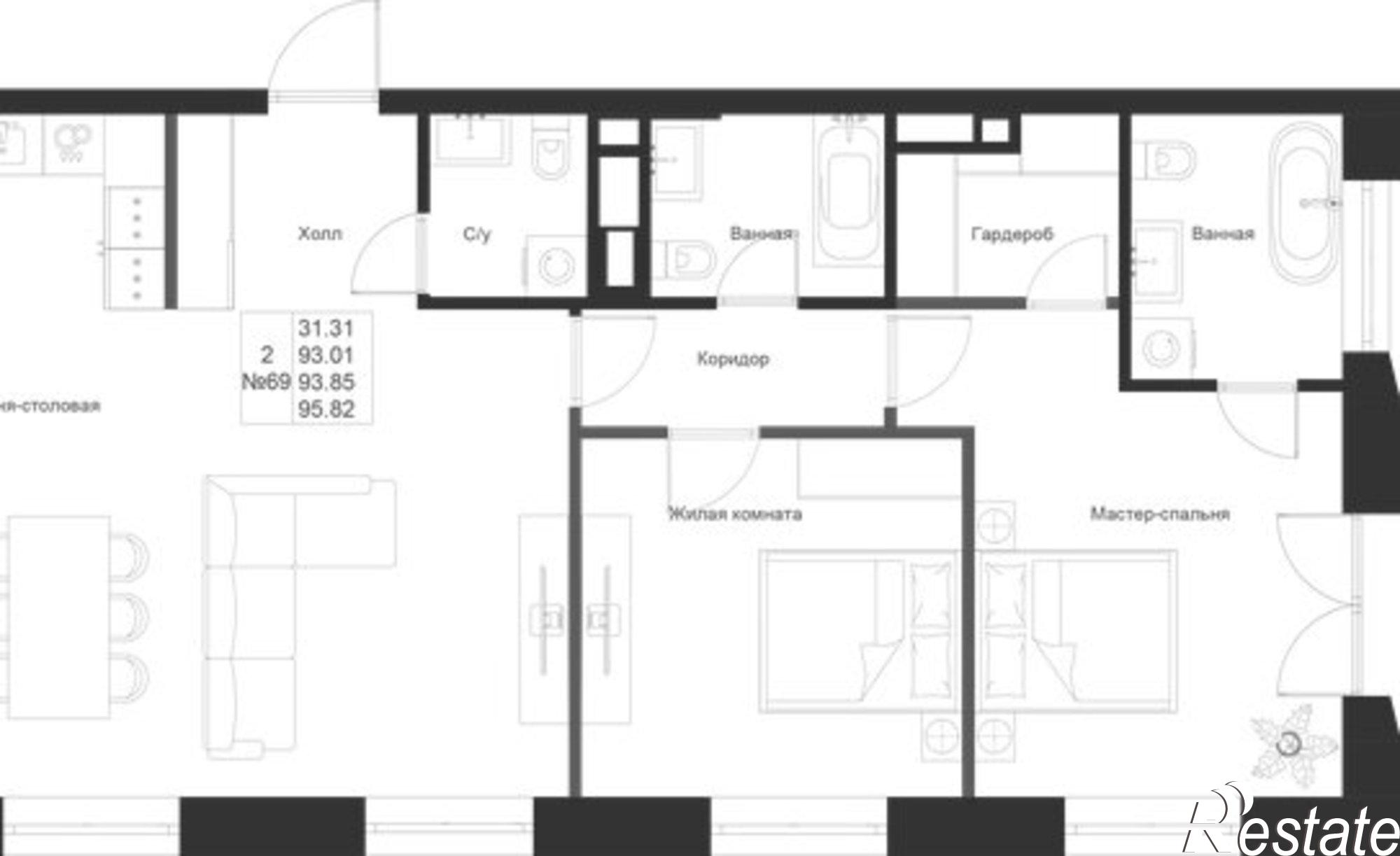 Купить квартиру за 41 810 200 рублей на ул Курская, 11А