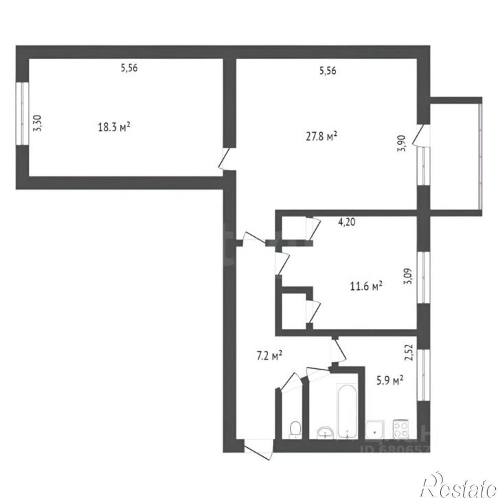 3-комн квартира ул Адоратского, 7,  д. 7