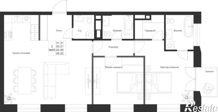 2-комн квартира в новом доме ул Аэропортовская, 19,  д. 19