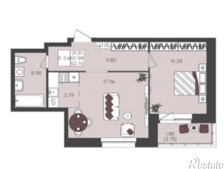 2-комн квартира ул Абубекира Терегулова, 18а,  д. 18а