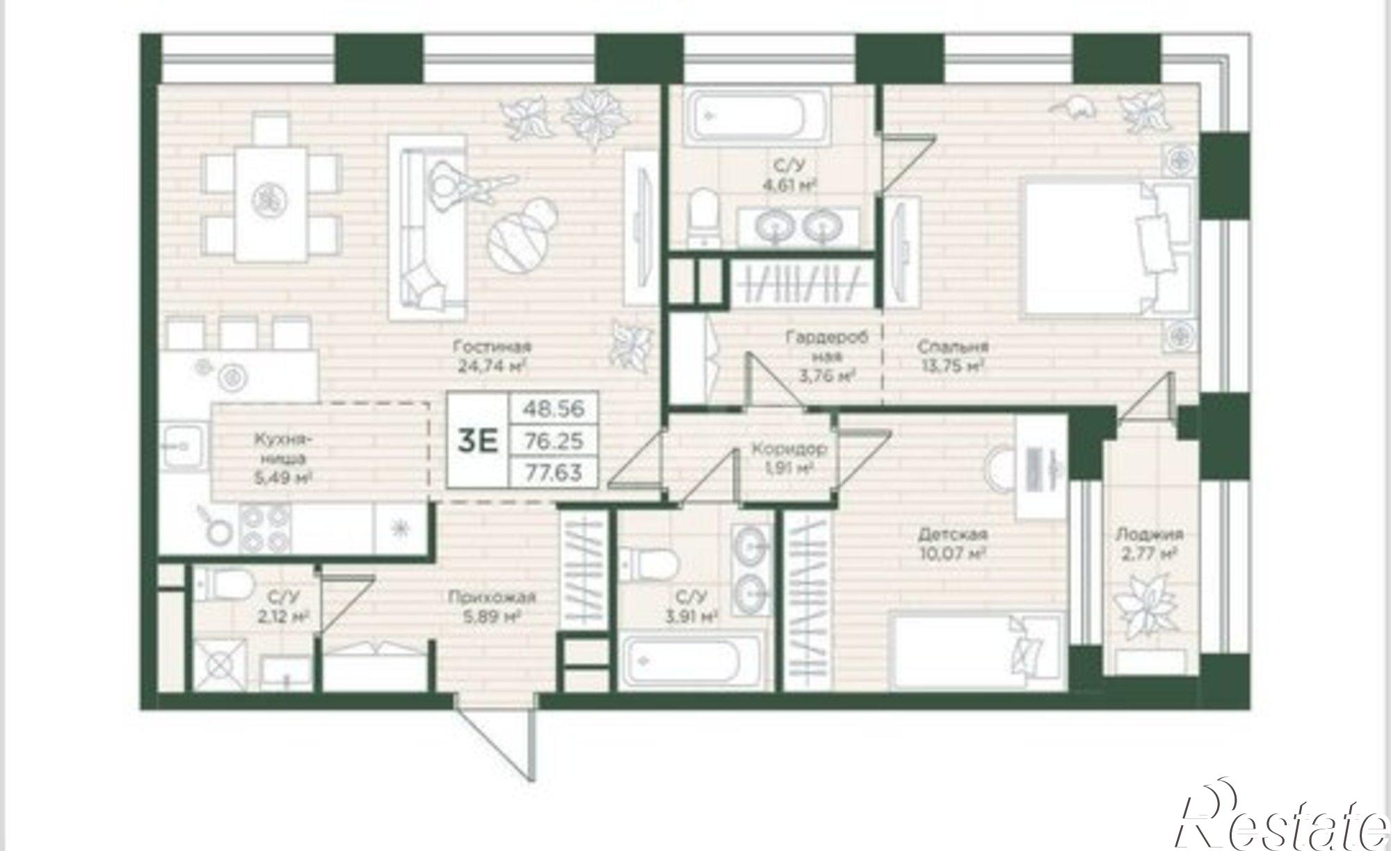 Купить квартиру за 31 999 000 рублей на Республика Татарстан (Татарстан), ЖК Савин Фемили
