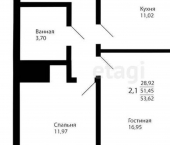 2-комн, 49кв м, этаж 22/23 ул Братьев Батталовых, 20 1