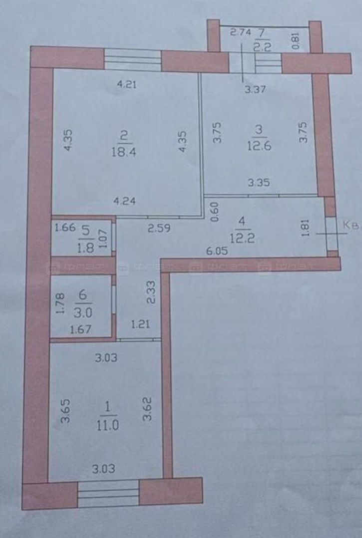 2-комн квартира ул. Дмитрия Менделеева, дом 17