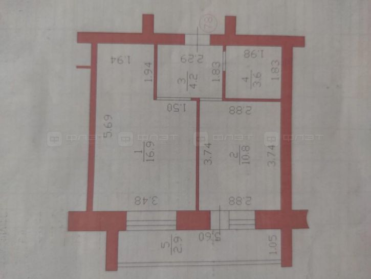 1-комн квартира ул. Чапаева, дом 25