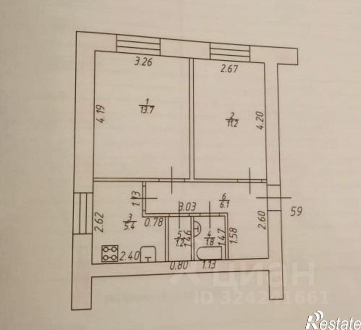 2-комн квартира ул Гвардейская, 58,  д. 58