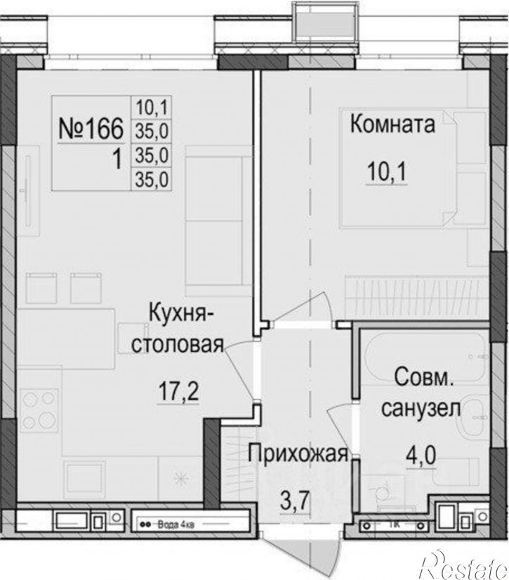 1-комн квартира в новом доме