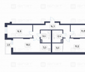 3-комн, 110.4кв м, этаж 2/19 ш. Горьковское, дом 2