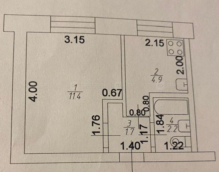 1-комн квартира ул. Айдарова, дом 20