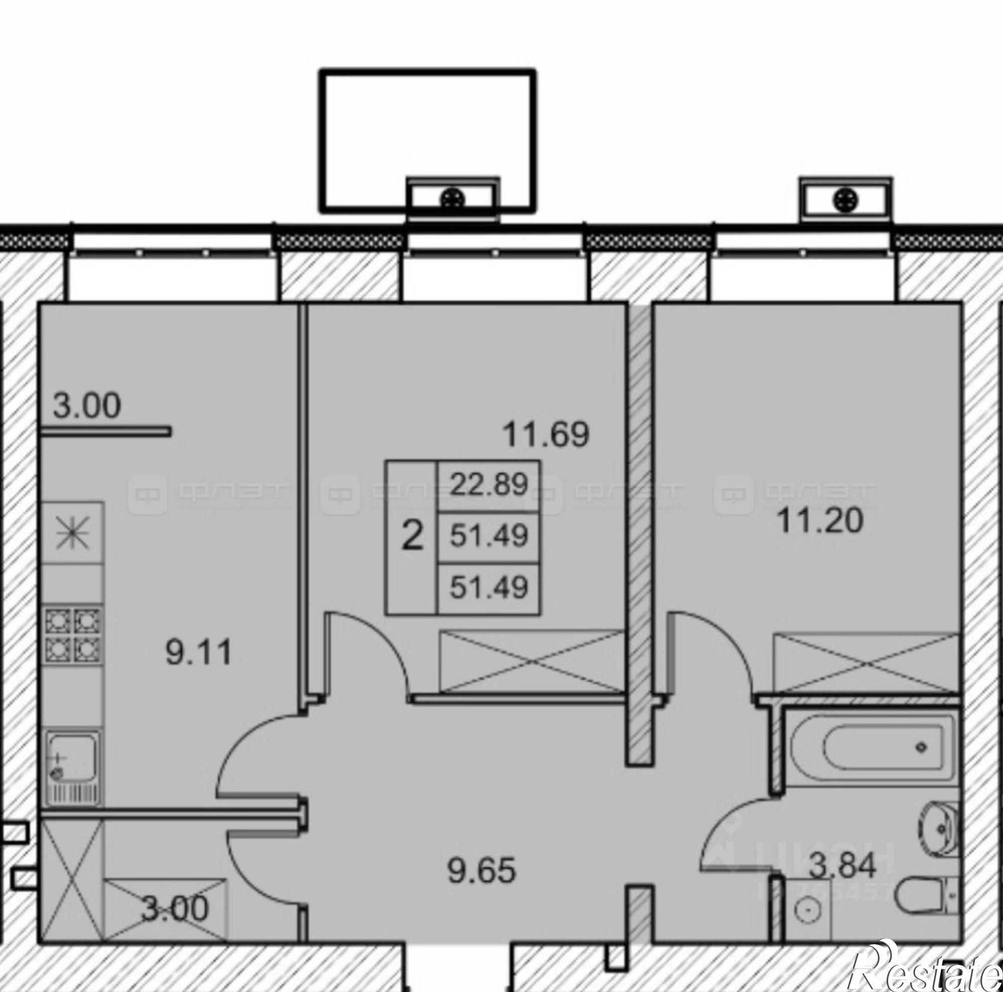 Купить квартиру за 9 500 000 рублей на Татарстан, Советский, ул. Умырзая, 1