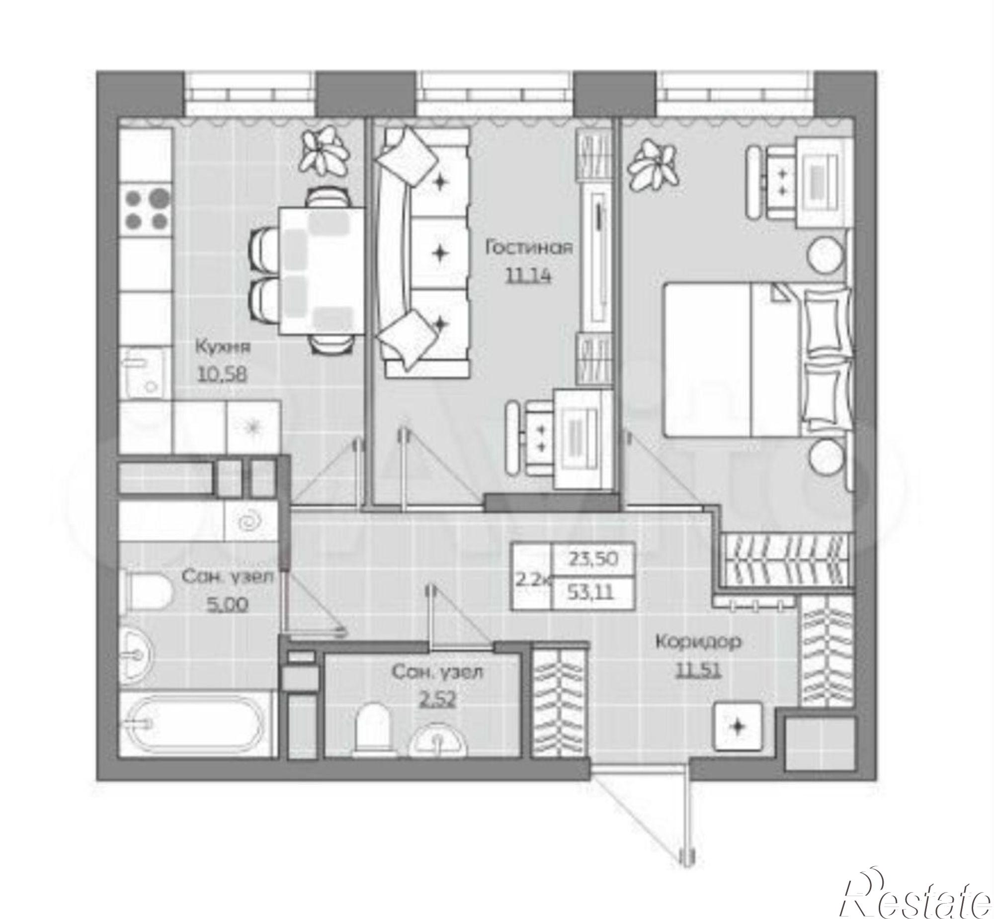 Купить квартиру за 8 800 000 рублей на Детский проезд, 5