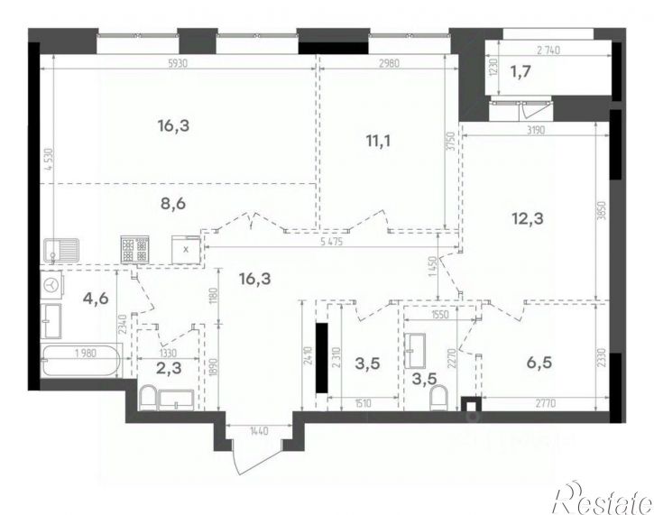 2-комн квартира в новом доме ул Герцена, 83,  д. 83