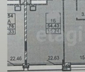 1-комн, 54кв м, этаж 5/5 Республика Татарстан (Татарстан), улица Генерала Ерина, 5Д