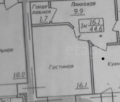 1-комн, 44кв м, этаж 8/18 улица Четаева, 14А к2