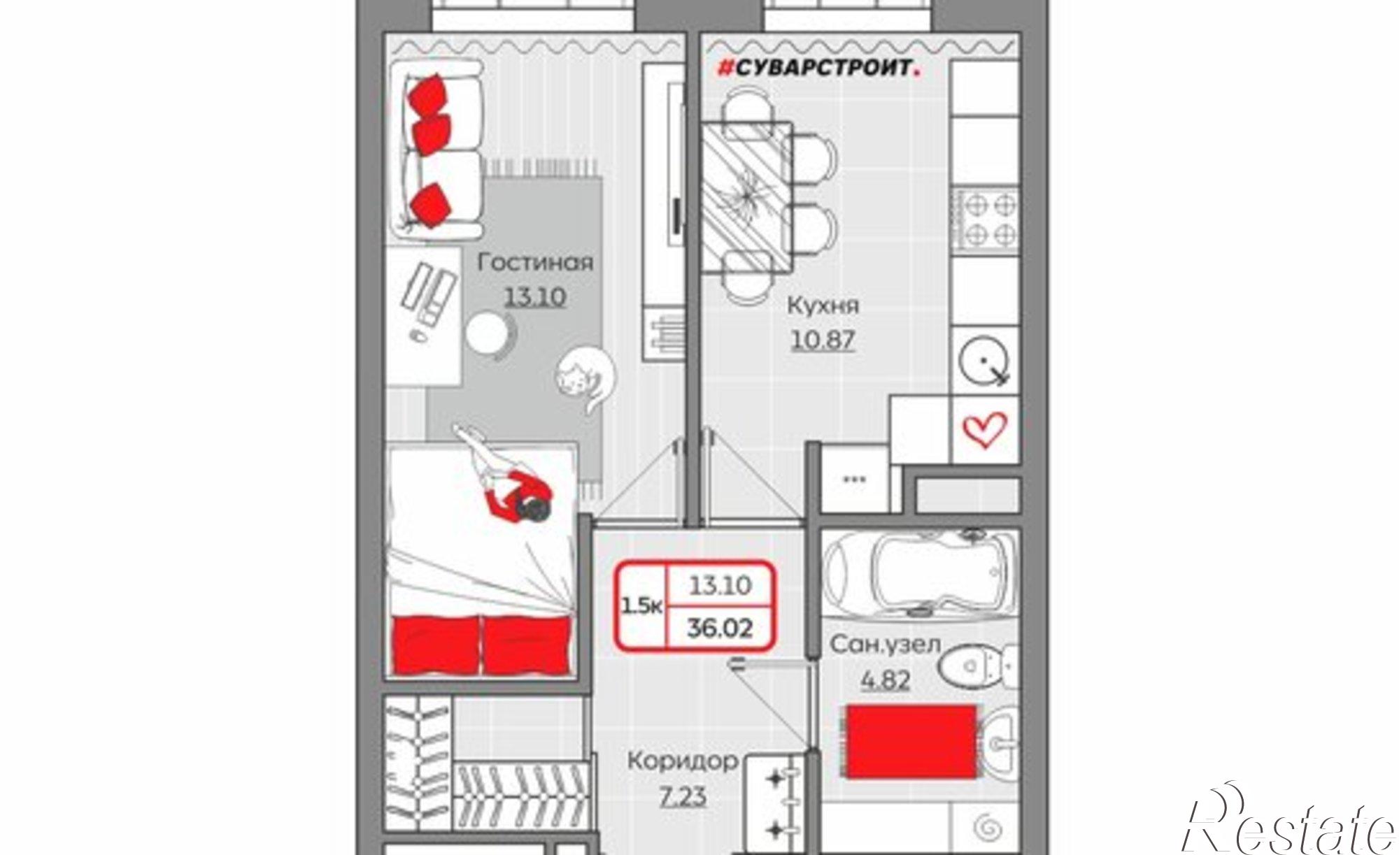Купить квартиру за 7 659 980 рублей на Республика Татарстан (Татарстан), Детский проезд