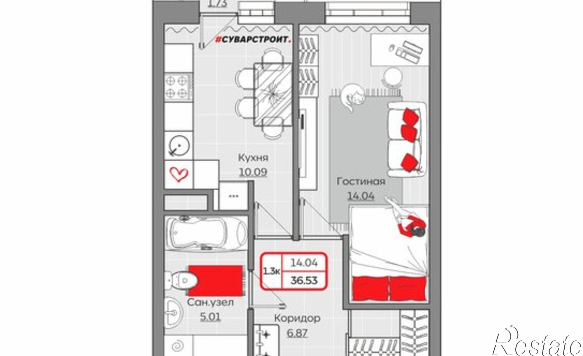 Купить квартиру за 7 697 160 рублей на Республика Татарстан (Татарстан), Детский проезд