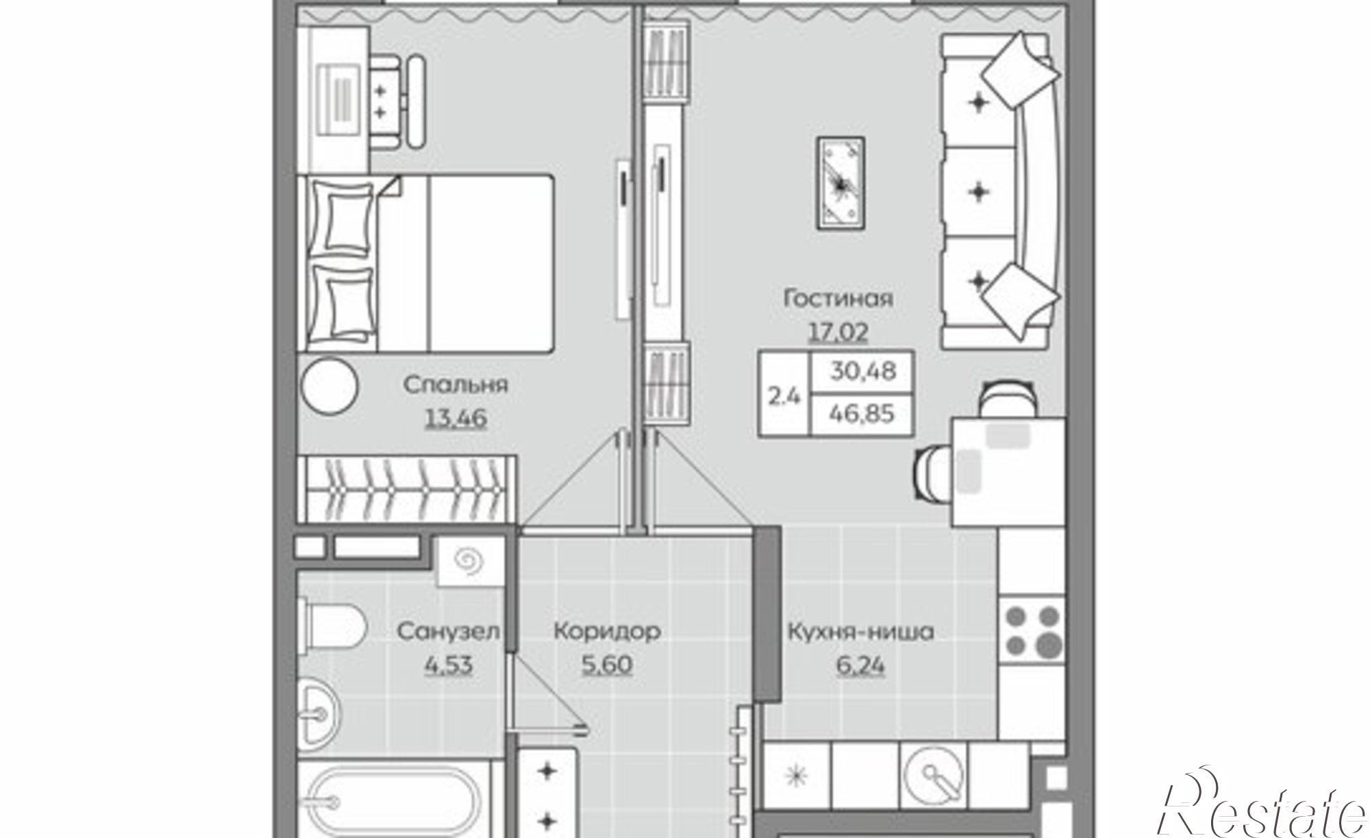 Купить квартиру за 9 515 000 рублей на улица Братьев Батталовых, 20А к2