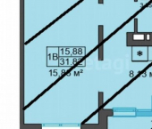 1-комн, 31кв м, этаж 16/19 улица Натана Рахлина, 15 к1
