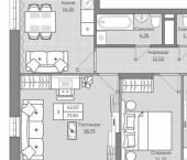 3-комн, 74 кв м, этаж 15/25 Республика Татарстан (Татарстан), улица Оренбургский Тракт