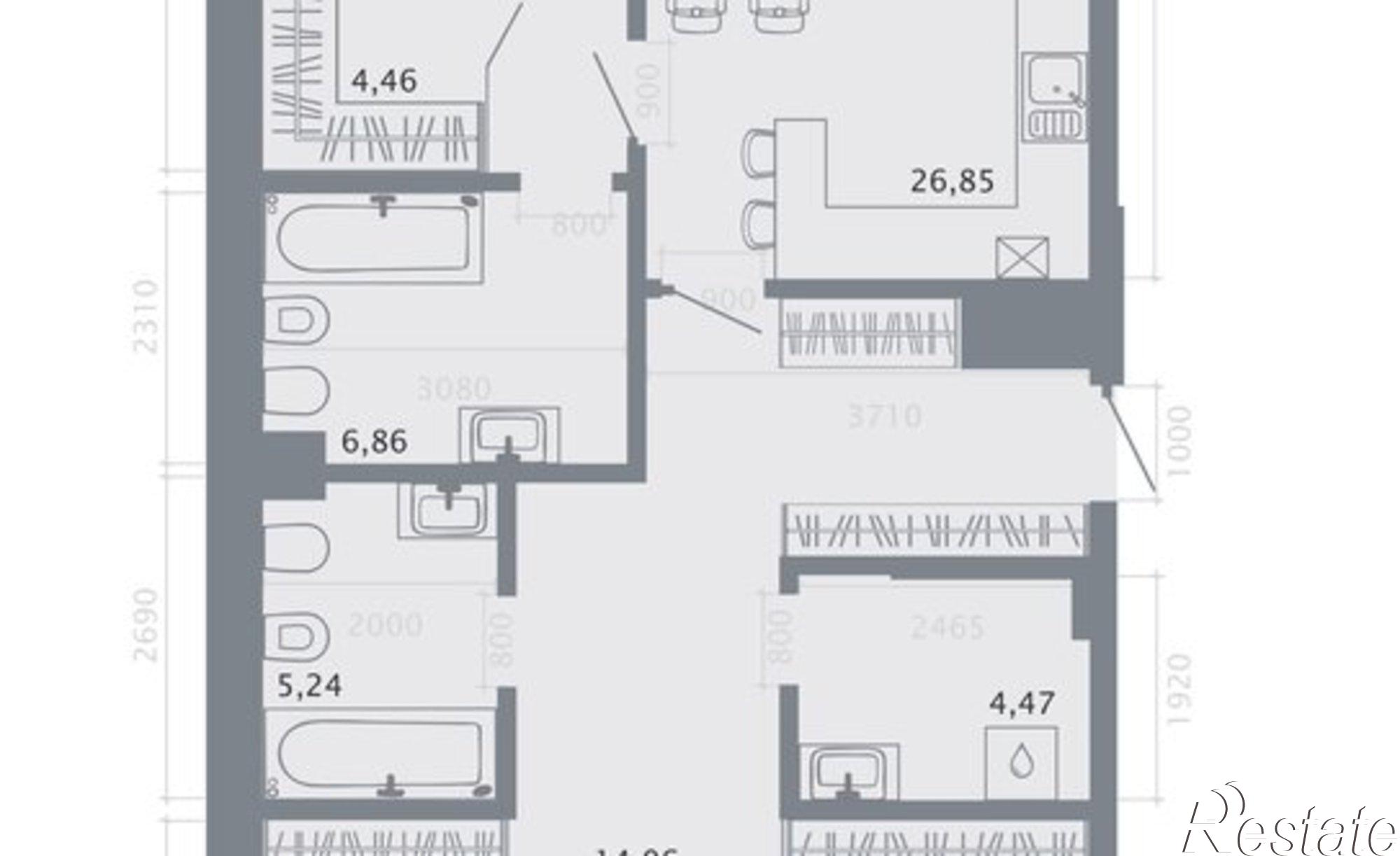 Купить квартиру за 34 374 300 рублей на улица Островского, 114