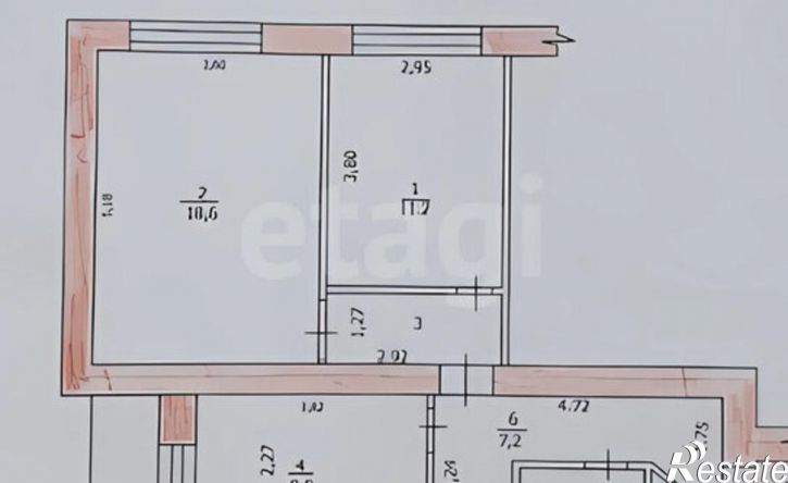 2-комн квартира Партизанская улица, 21,  д. 21
