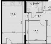 2-комн, 61 кв м, этаж 5/20 Даурская улица, 4А