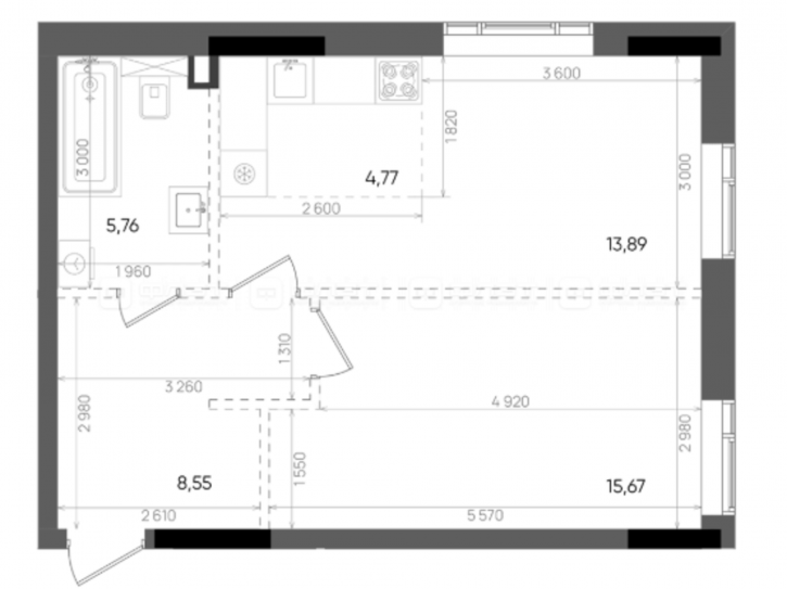2-комн квартира в новом доме ул. Бухарская, дом 5