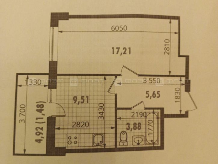 1-комн квартира ул. Тэцевская, дом 4б