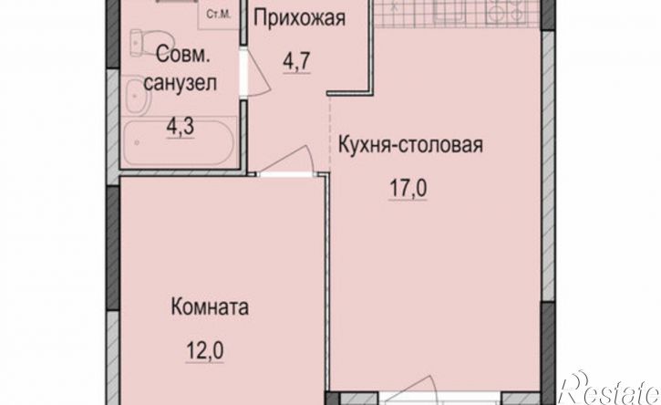 1-комн квартира в новом доме Республика Татарстан (Татарстан), улица Рауиса Гареева