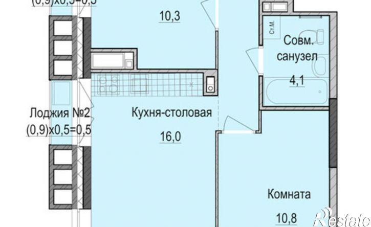2-комн квартира в новом доме Республика Татарстан (Татарстан), улица Рауиса Гареева