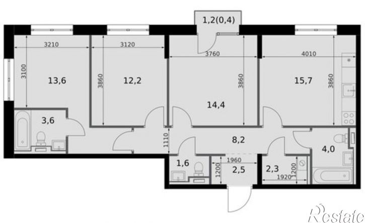 3-комн квартира в новом доме ул Даурская, 2А,  д. 2А