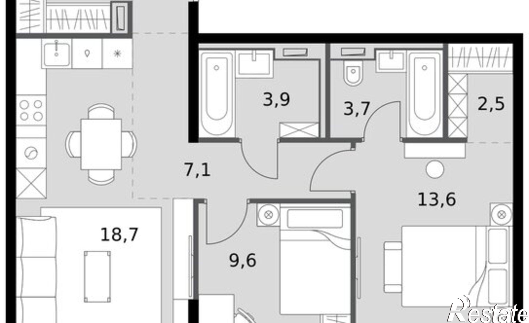 Купить квартиру за 12 971 300 рублей на Даурская улица, 16А