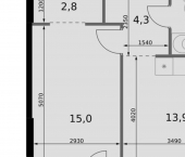 1-комн, 40 кв м, этаж 6/20 Даурская улица, 4А