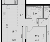 3-комн, 67 кв м, этаж 9/19 Даурская улица, 16А